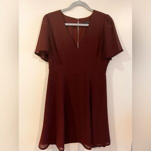All Saints Deep Maroon Midi Dress
